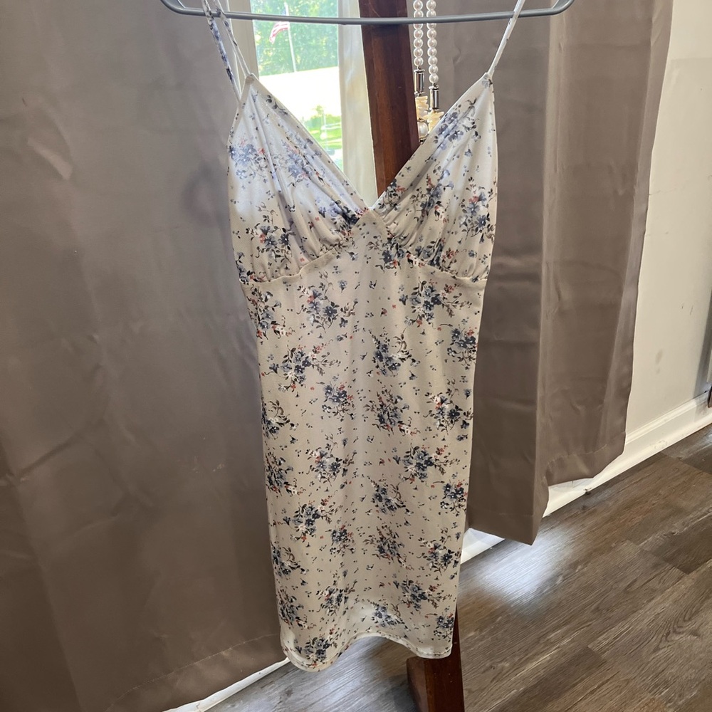 Vintage floral Print Women's mini dress. Unique dress